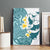 Maori Manta Ray Plumeria Teal Canvas Wall Art