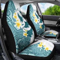 Maori Manta Ray Plumeria Teal Car Seat Cover LT01 - Polynesian Pride