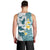 Maori Manta Ray Plumeria Teal Men Tank Top