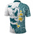 Maori Manta Ray Plumeria Teal Polo Shirt