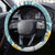 Maori Manta Ray Plumeria Teal Steering Wheel Cover