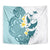 Maori Manta Ray Plumeria Teal Tapestry