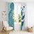 Maori Manta Ray Plumeria Teal Window Curtain