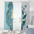 Maori Manta Ray Plumeria Teal Window Curtain