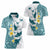 Maori Manta Ray Plumeria Teal Women Polo Shirt