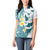 Maori Manta Ray Plumeria Teal Women Polo Shirt