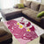 Maori Manta Ray Plumeria Royal Pink Area Rug