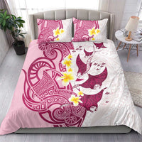 Maori Manta Ray Plumeria Royal Pink Bedding Set LT01 - Polynesian Pride