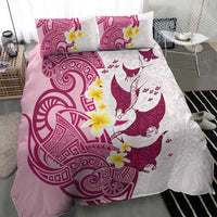 Maori Manta Ray Plumeria Royal Pink Bedding Set LT01 - Polynesian Pride
