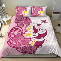 Maori Manta Ray Plumeria Royal Pink Bedding Set LT01 - Polynesian Pride