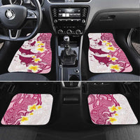 Maori Manta Ray Plumeria Royal Pink Car Mats LT01 Set 4pcs Pink - Polynesian Pride