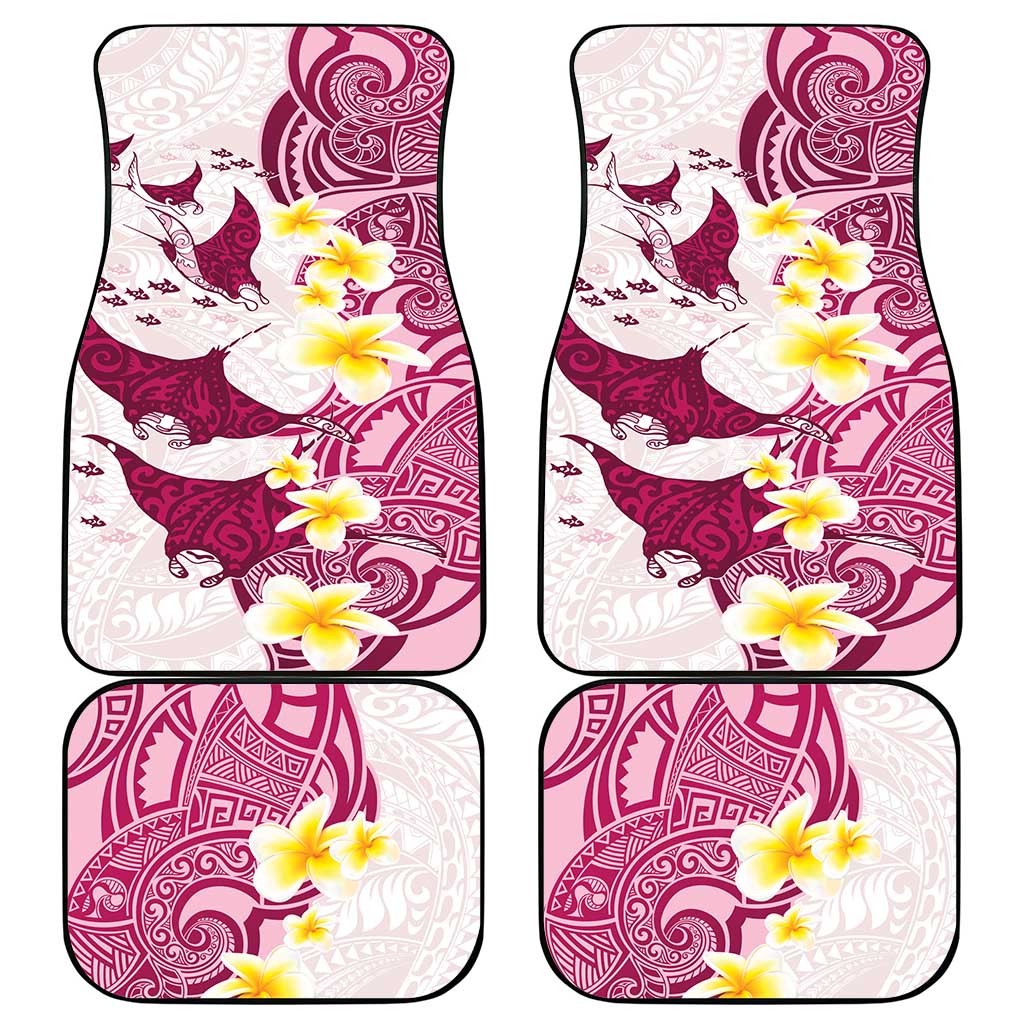 Maori Manta Ray Plumeria Royal Pink Car Mats LT01 - Polynesian Pride
