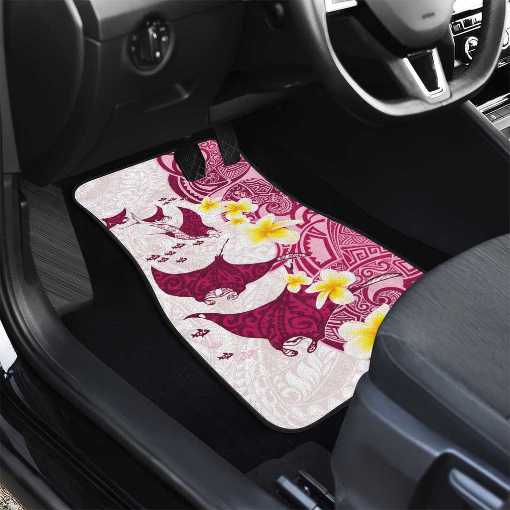 Maori Manta Ray Plumeria Royal Pink Car Mats LT01 - Polynesian Pride