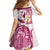 Maori Manta Ray Plumeria Royal Pink Family Matching Off Shoulder Maxi Dress and Hawaiian Shirt