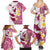 Maori Manta Ray Plumeria Royal Pink Family Matching Summer Maxi Dress and Hawaiian Shirt