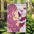 Maori Manta Ray Plumeria Royal Pink Garden Flag