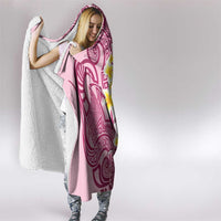 Maori Manta Ray Plumeria Royal Pink Hooded Blanket LT01 - Polynesian Pride