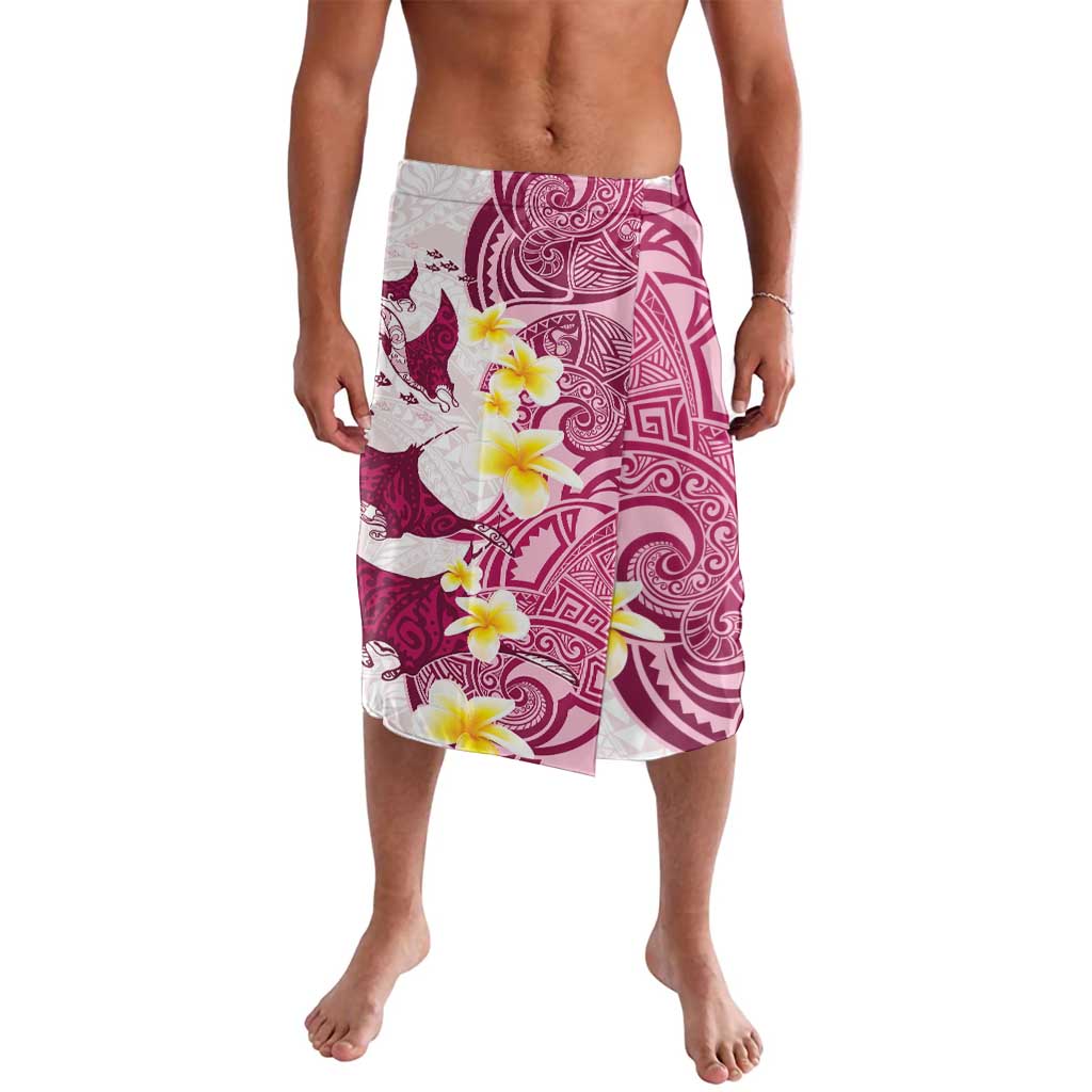 Maori Manta Ray Plumeria Royal Pink Lavalava