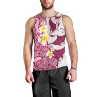 Maori Manta Ray Plumeria Royal Pink Men Tank Top LT01 - Polynesian Pride