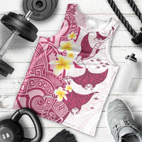 Maori Manta Ray Plumeria Royal Pink Men Tank Top LT01 - Polynesian Pride