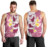 Maori Manta Ray Plumeria Royal Pink Men Tank Top LT01 - Polynesian Pride