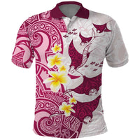 Maori Manta Ray Plumeria Royal Pink Polo Shirt LT01 Pink - Polynesian Pride