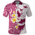 Maori Manta Ray Plumeria Royal Pink Polo Shirt