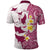 Maori Manta Ray Plumeria Royal Pink Polo Shirt