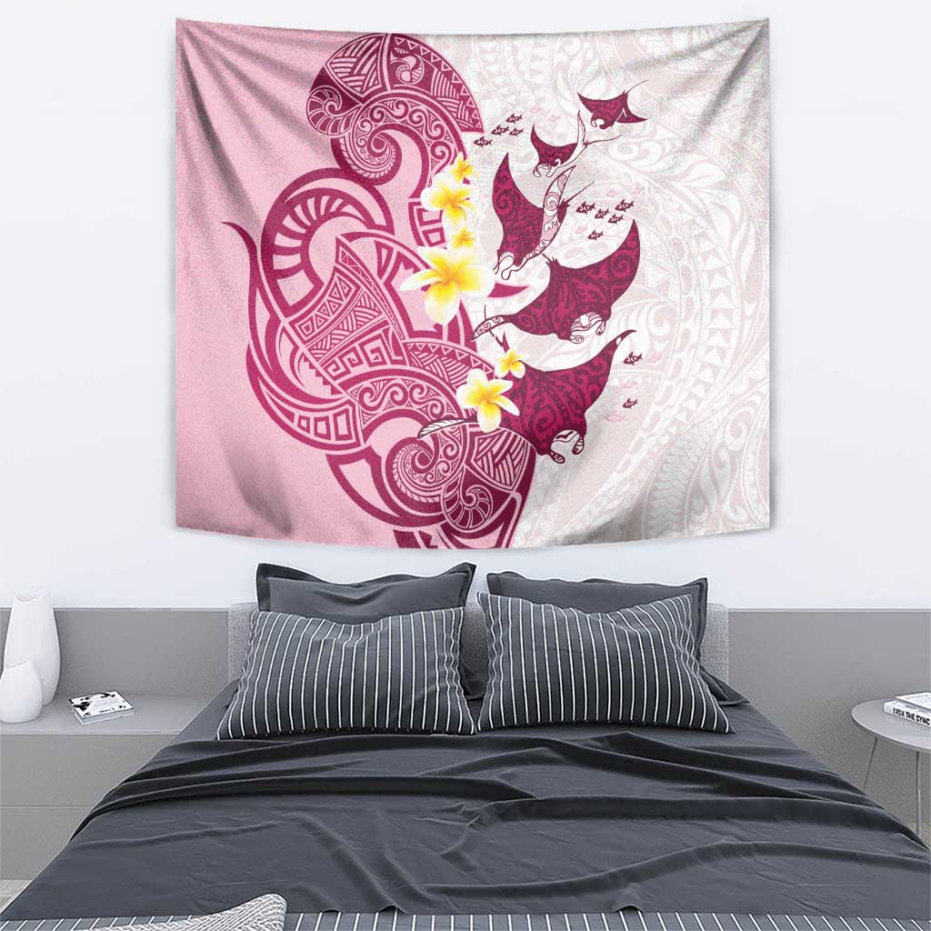 Maori Manta Ray Plumeria Royal Pink Tapestry LT01 - Polynesian Pride