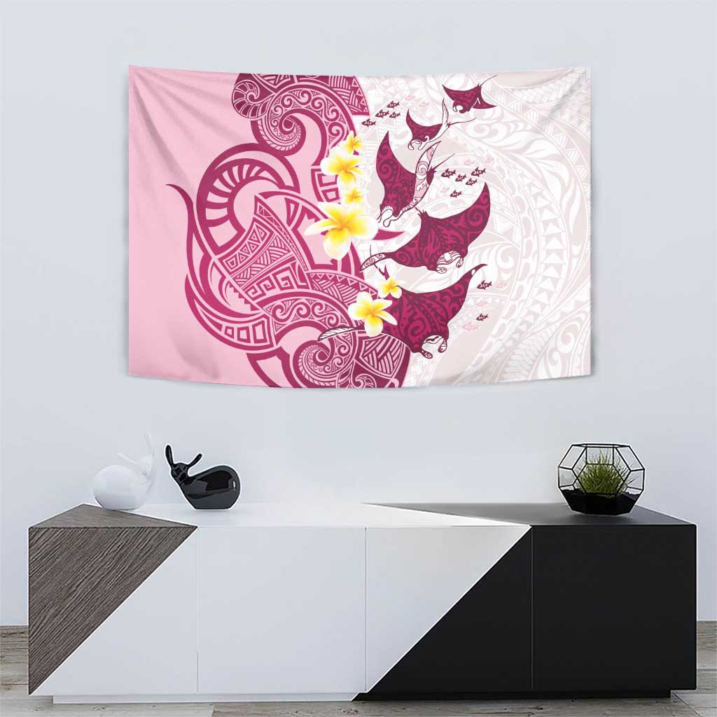 Maori Manta Ray Plumeria Royal Pink Tapestry LT01 - Polynesian Pride