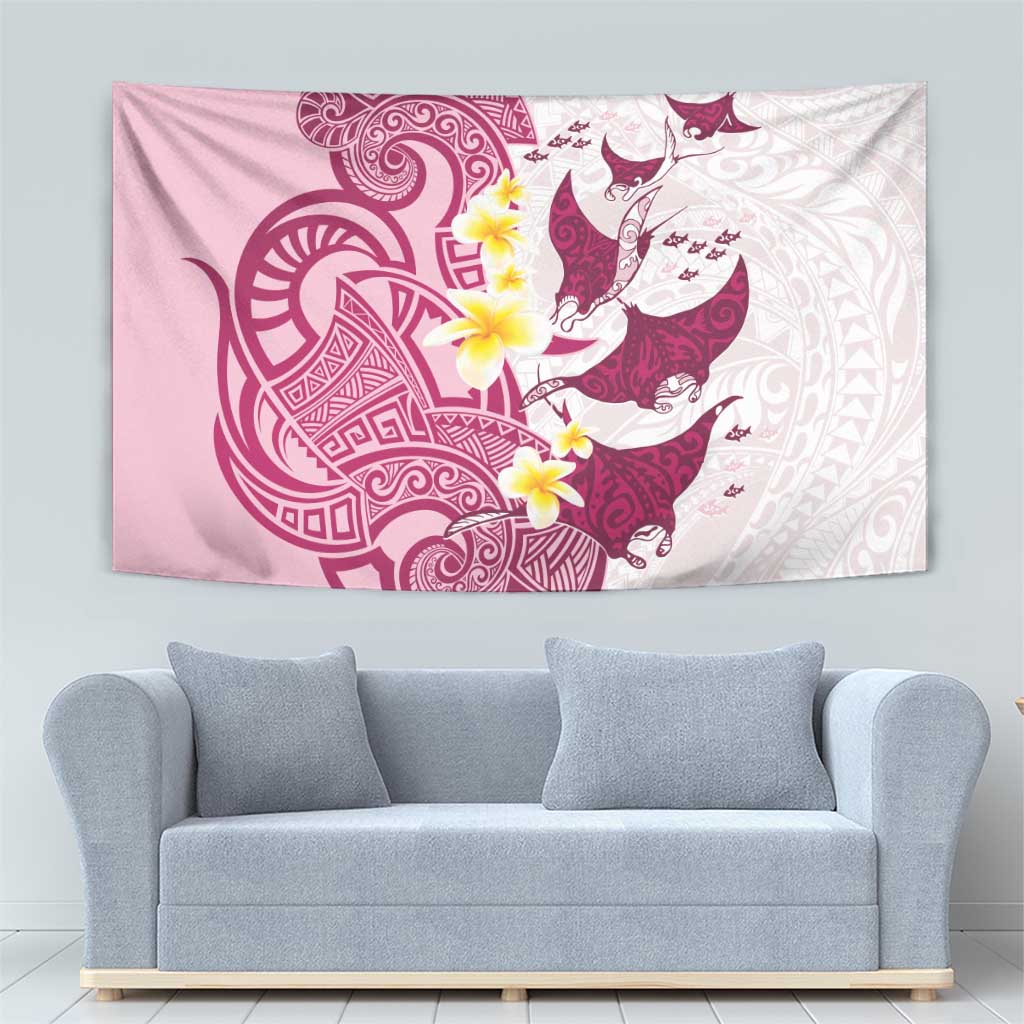 Maori Manta Ray Plumeria Royal Pink Tapestry LT01 - Polynesian Pride