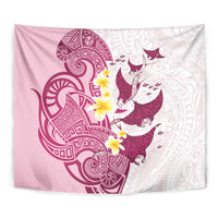 Maori Manta Ray Plumeria Royal Pink Tapestry LT01 - Polynesian Pride