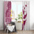 Maori Manta Ray Plumeria Royal Pink Window Curtain