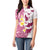 Maori Manta Ray Plumeria Royal Pink Women Polo Shirt