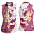 Maori Manta Ray Plumeria Royal Pink Women Sleeveless Polo Shirt