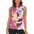 Maori Manta Ray Plumeria Royal Pink Women Sleeveless Polo Shirt