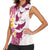 Maori Manta Ray Plumeria Royal Pink Women Sleeveless Polo Shirt