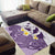 Maori Manta Ray Plumeria Deep Purple Area Rug