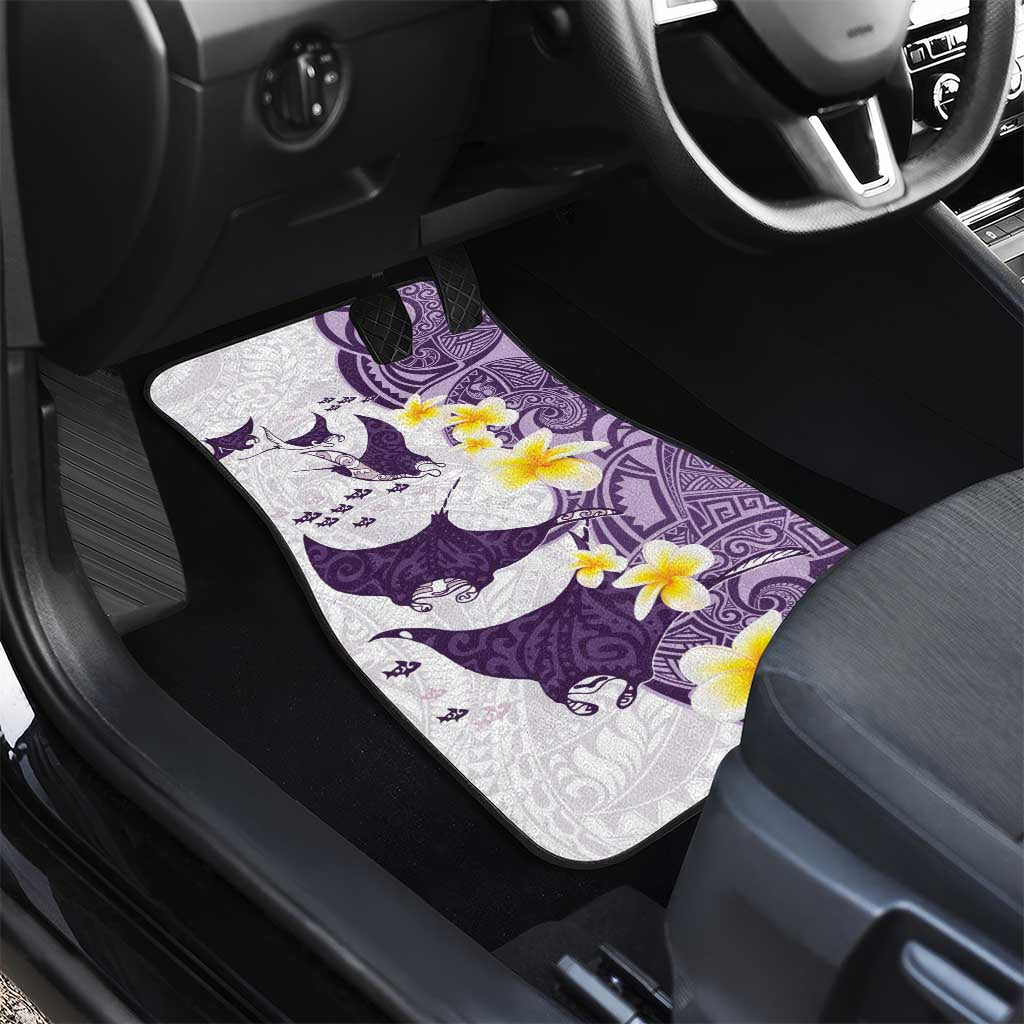 Maori Manta Ray Plumeria Deep Purple Car Mats LT01 - Polynesian Pride