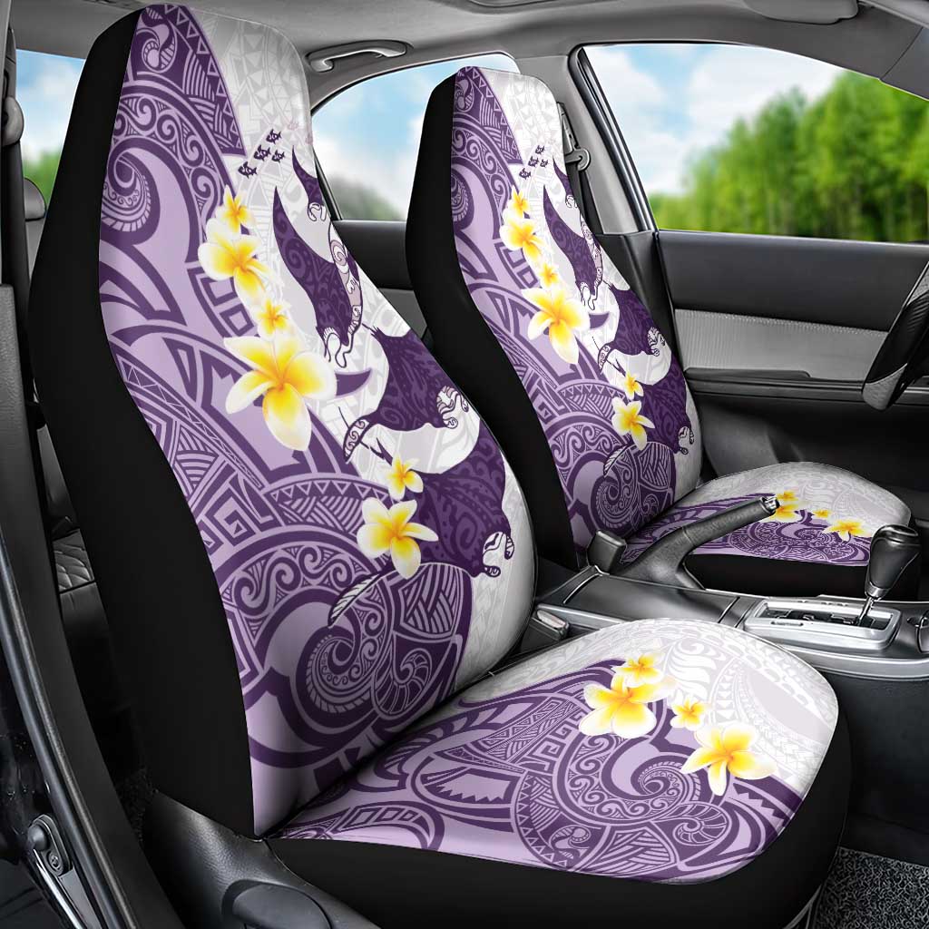 Maori Manta Ray Plumeria Deep Purple Car Seat Cover LT01 - Polynesian Pride
