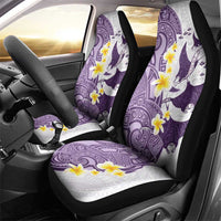 Maori Manta Ray Plumeria Deep Purple Car Seat Cover LT01 - Polynesian Pride