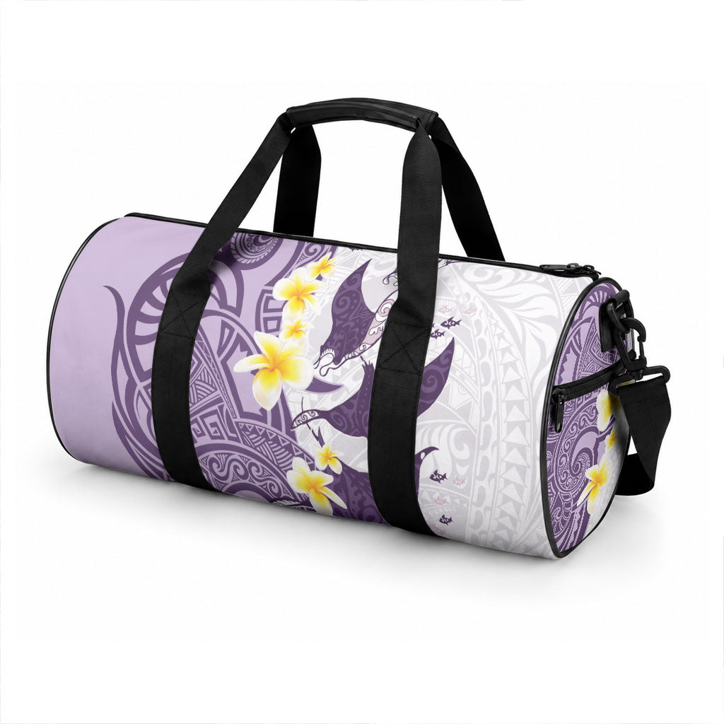 Maori Manta Ray Plumeria Deep Purple Duffle Bag LT01 - Polynesian Pride