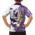 Maori Manta Ray Plumeria Deep Purple Family Matching Long Sleeve Bodycon Dress and Hawaiian Shirt