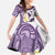 Maori Manta Ray Plumeria Deep Purple Family Matching Long Sleeve Bodycon Dress and Hawaiian Shirt