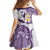 Maori Manta Ray Plumeria Deep Purple Family Matching Long Sleeve Bodycon Dress and Hawaiian Shirt