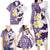 Maori Manta Ray Plumeria Deep Purple Family Matching Long Sleeve Bodycon Dress and Hawaiian Shirt