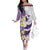 Maori Manta Ray Plumeria Deep Purple Family Matching Off The Shoulder Long Sleeve Dress and Hawaiian Shirt