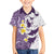 Maori Manta Ray Plumeria Deep Purple Family Matching Off The Shoulder Long Sleeve Dress and Hawaiian Shirt