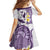 Maori Manta Ray Plumeria Deep Purple Family Matching Off Shoulder Maxi Dress and Hawaiian Shirt