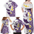 Maori Manta Ray Plumeria Deep Purple Family Matching Off Shoulder Maxi Dress and Hawaiian Shirt